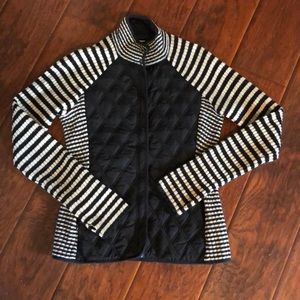 Quilted sweater jacket